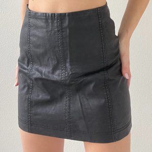 Free People - Black - Leather Skirt